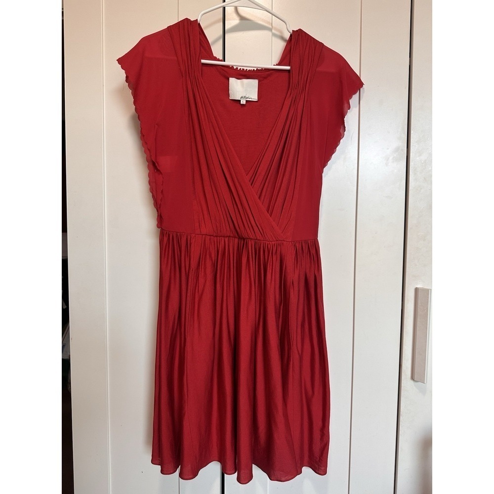 Philliphism Red Silk And Cotton Blend Top Blouse Size L